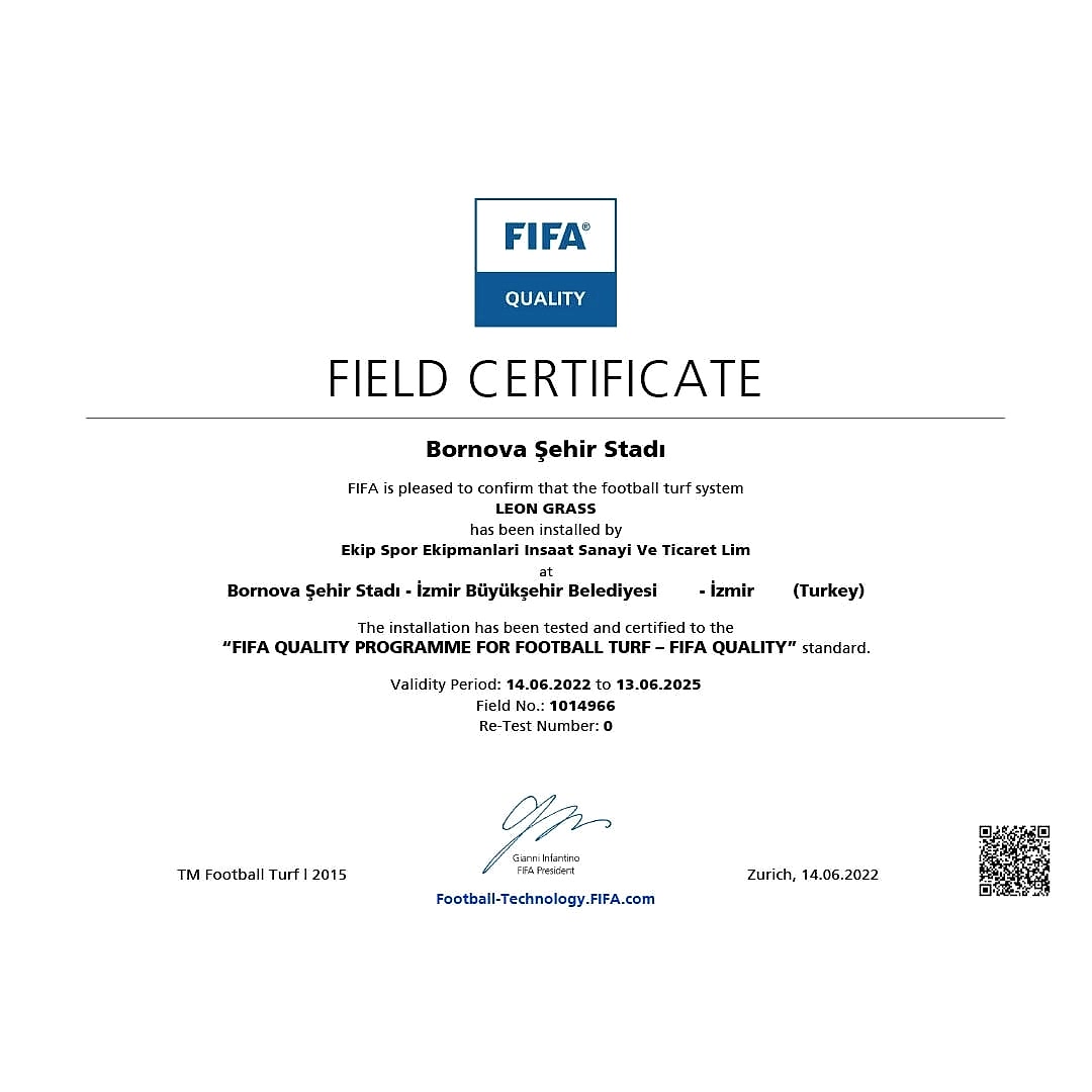İzmir Bornova Fifa Sertifikalı Saha Tamamlandı