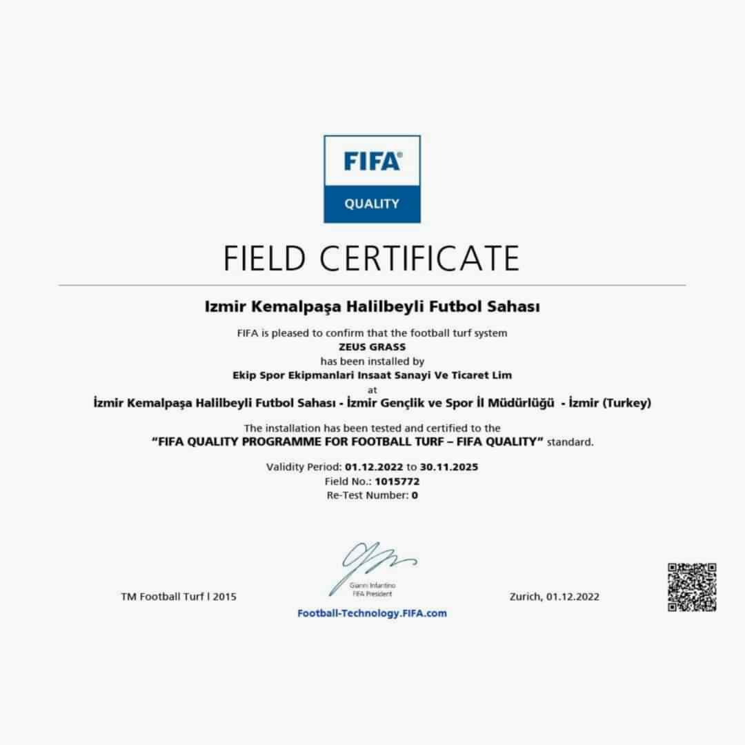 İzmir Kemalpaşa Halibeyli Fifa Sertifikalı Saha Tamamlandı