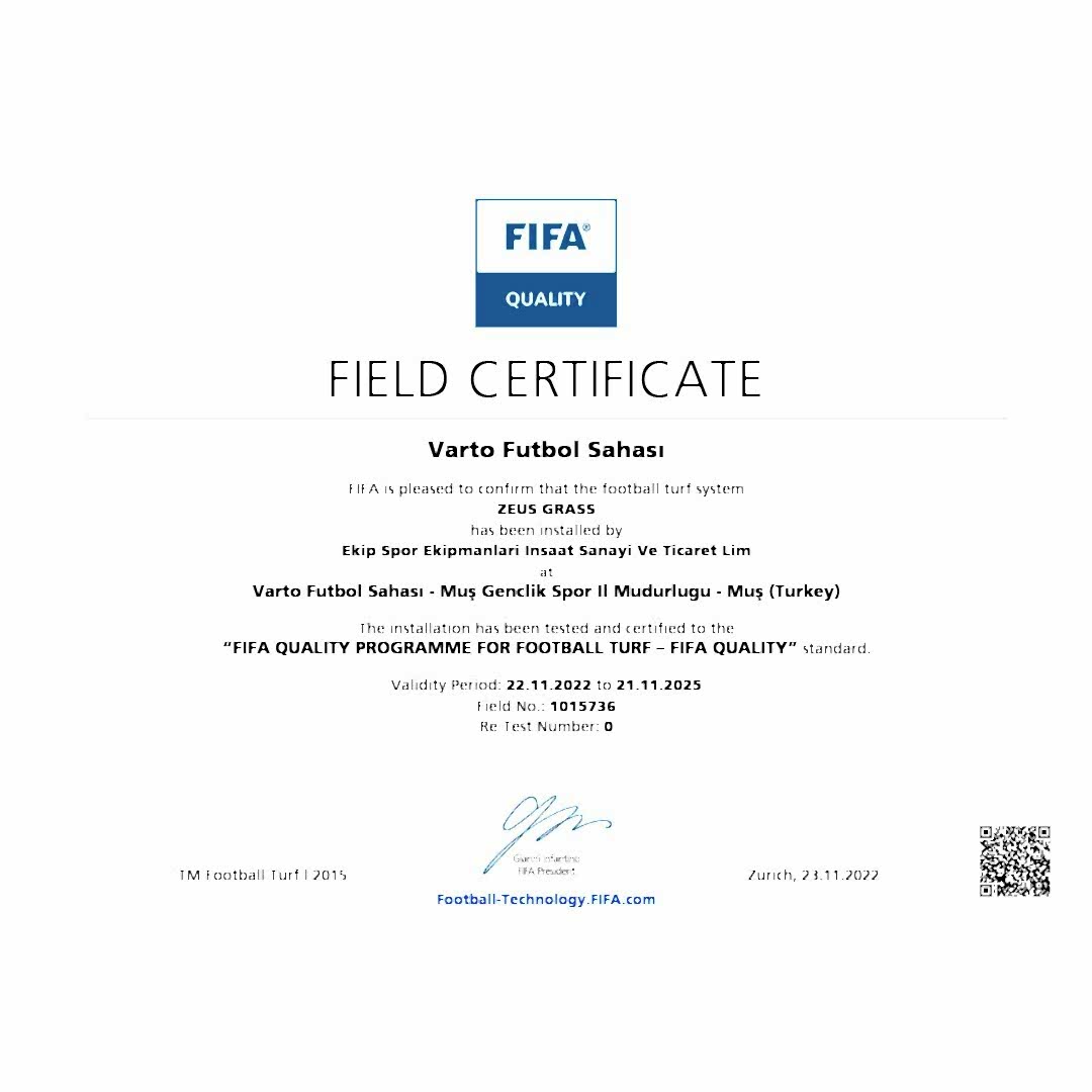 Varto Fifa Sertifikalı Saha Tamamlandı