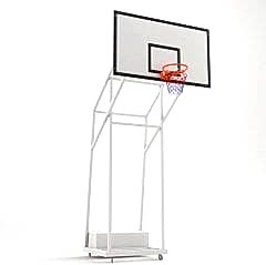 Basketbol Potası 4 Direk Tekerlekli, Ağırlıklı,  Seyyar Fiber Panya Panya 105 x180 cm