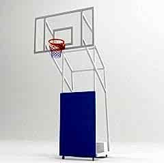 Basketbol Potası 4 Direk Tekerlekli,Ağırlıklı,Seyyar 15 mm Cam (Ak) Panya 105x 180 cm  Ön Tarafı Çarpmalara Karşı Koruyuculu