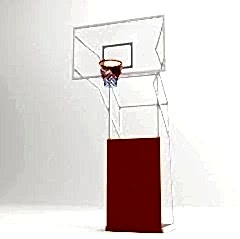 Basketbol Potası 4 Direk Tekerlekli,Ağırlıklı,Seyyar 10 mm Cam (Ak) Panya 105x180 cm  Ön Tarafı Çarpmalara Karşı Koruyuculu