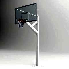 Basketbol  Potası  Tek Direk Profil 15 mm Cam (Ak)