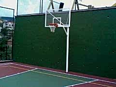 Basketbol  Potası Tek Direk Boru 15 mm Cam (Ak) Panya 105x180 cm