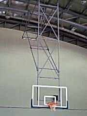 Basketbol Potası Tavana Montaj Elektrik Tüp Motorlu 20mm  Cam (Ak) Panya 105 x 180 cm