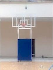 Basketbol Potası 4 Direk Tekerlekli, Ağırlıklı, Seyyar  10 mm Cam (Ak) Panya 105x180